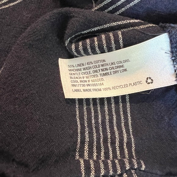 A New Day Striped Linen Top, M - Picture 4 of 5